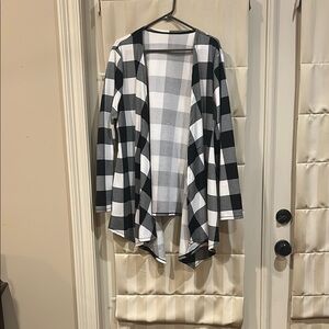 SHEIN Monochrome Plaid Cardigan